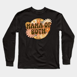 Mama of Both Retro Groovy Floral Long Sleeve T-Shirt